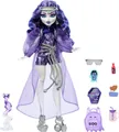 Produktbild: Monster High Spectra Vondergeist Puppe mit Frettchen Rhuen und Zubehörteilen wie Rucksack, Tablet, Snacks und mehr, HXH77