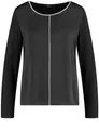 Produktbild: Taifun Damen Blusenshirt mit Kontrastleisten Langarm unifarben Schwarz 38
