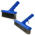 Produktbild: Premium Wand- und Boden-bürsten mit Metallborsten Reinungsbürste Beton Fliesen Mosaik Beckenbürste Algen Schwimmbecken Pool (2er Set Beckenbürsten (12,5 cm & 25 cm))