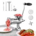 Produktbild: VEVOR manuelle Fleischwolf Hand Wurstfüller 304 Edelstahl, 4,5 & 8 mm Schneidplatten Handfleischwolf Fleischmaschine mit Wurstrohr, geeignet für Fle