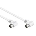 Produktbild: TV Antennenkabel 2,5m Koaxial Winkel Stecker - Koaxial Winkel Kupplung weiß