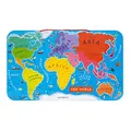 Produktbild: Janod Wooden Magnetic World Map Puzzle - 92 Magnetic Pieces - 70 x 43 cm - English Version - Educational Game from 7 Years Old, J05504