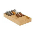 Produktbild: Relaxdays Gewürzregal Schublade, Bambus, HxBxT: 5 x 20 x 38 cm, 3 Stufen, Schubladeneinsatz Gewürze, Gewürzhalter, Natur