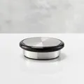 Produktbild: Bodentürstopper massiv 1,44 kg, Edelstahl Vollmaterial, mit Gummiring, Durchmesser 10,5 cm, Höhe 3 cm, für schwere Türen geeignet, Türfeststeller rutschfest, Türpuffer - PHOS Design