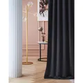 Produktbild: ROOM99 Vorhang mit Kräuselband Laurel 140 x 280 cm Breite x Höhe Verdunkelung Blickdicht Schiebegardinen Curtain Wohnzimmer Schlafzimmer für Schinensystem Schwarz, 1 Stück
