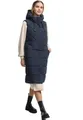 Produktbild: MARIKOO Damen Winterweste (XS-3XL) - Steppweste, lang, teils mit Magnetverschluss, verstellbare Kapuze, Warme Weste Frauen - N018 (XS, Navy)