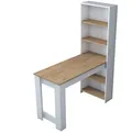 Produktbild: KÜCHENTISCH mit integriertem Regal Weiß und Holzdekor 120/153,6/53,8 cm
