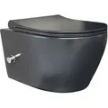 Produktbild: Aloni WC Schwarz Matt Spülrandlos Wand WC mit Taharet Armatur Softclose Deckel Toilette Hängend