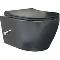 Produktbild: Wc Schwarz Matt Spülrandlos Wand wc mit Taharet Armatur Softclose Deckel Toilette Hängend - Aloni