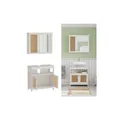Produktbild: Vicco Badmöbel-Set Rosario, Weiß, moderne Serie, Badezimmer, dekorative Front, Spiegelschrank, Waschtischunterschrank