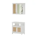 Produktbild: Vicco Badmöbel-Set Rosario, Weiß, 60 cm, besteht aus Badspiegel und Waschbeckenunterschrank