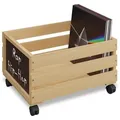 Produktbild: Relaxdays Schallplatten Kiste Bambus Hellbraun,Schwarz