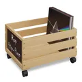Produktbild: Schallplatten Kiste Plattenkiste Schallplattenbox LP-Aufbewahrung Bambus Rollen