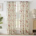 Produktbild: Greenland Home Vorhang, 100% Baumwolle, Antik-Rose, je 107 x 213 cm, Blau, 2 Stück