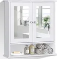 Produktbild: COSTWAY Spiegelschrank mit höhenverstellbarer Ablage und Spiegeltür, Badschrank Hängeschrank, Badezimmerschrank, 58,5x56,5x13,5cm Weiß