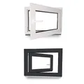 Produktbild: Kellerfenster - Kunststoff - Fenster - innen weiß/außen anthrazit - BxH: 110 x 40 cm - 1100 x 400 mm - DIN Rechts - 2 fach Verglasung - 60 mm Profil