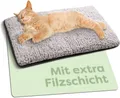 Produktbild: Knupis Tierdecke Selbstheizende Haustierdecke Grau 60x45cm, rutschfest & waschbar, Weich & kuschelige Wärmedecke - Geräuschdämpfung - Rutschfest