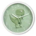 Produktbild: Hama Kinder Wanduhr Cebu (ohne Tickgeräusche, analoge Quarzuhr geräuscharm, Ø 25cm, Dinosaurier Motiv, für Kinderzimmer, Dinouhr, mit Stunden-, Minuten- und Sekundenzeiger, inkl. Batterie)