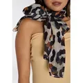 Produktbild: Modetuch LAURA SCOTT, Damen, beige (beige, schwarz), Web, Polyester, Animalmuster, bedruckt, Modetücher, in Schalform mit trendigem Leo-Allover-Druck
