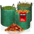 Produktbild: Bigdean Gartensack Xxl 272l - 3er Set - Laubsack Mit Extra Robustem 150g/m2 Gewebe - Gartenabfallsack Für Laub, Müll, Grünabfall & Kompost - Wasserdicht & Reißfest