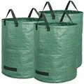 Produktbild: BigDean Gartensack 3X 272l Gartensack Laubsack Gartenabfallsack stabil - Gartensäcke für Gartenabfälle - Laubsäcke Rasenschnitt - Grünschnittsäcke faltbar, groß, robust aus Polypropylen-Gewebe 150GSM