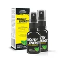 Produktbild: MOUTH ENERGY Koffein-Mundspray Menthol 2er-Set | Dein Wachmacher für die Hosentasche - Energy Drinks, Koffein-Tabletten & Pulver war gestern | Mit Vitamin B12 & Taurin [zuckerfrei]