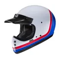 Produktbild: HJC V60 Scoby MC21 weiß blau rot Gr. M Offroad Helm Motorradhelm mit Schirm