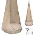 Produktbild: MAMOI® Hängesessel aus Velvet mit 20-cm-Kissen und Haken, eleganter Hängekokon für Zuhause, weicher Velvet-Sitz für Entspannung mit Griffen - Beige
