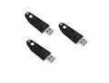 Produktbild: SanDisk Ultra USB Flash Drive USB 3.0 Up to 130 MB/s, SDCZ48-128G-U46, 3 Stück