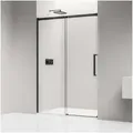 Produktbild: Bernstein Duschwand DX906 FLEX 140 cm Schwarz, ESG Sicherheitsglas 8mm, Nischendusche Schiebetür 140cm Soft-Close 8mm Nano Schwarz matt 140 cm x 195 cm