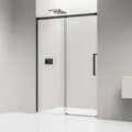 Produktbild: Nischendusche Bernstein Dx906 Flex Schiebetür Soft-close 8mm Nano Echtglas Schwarz Matt 140cm