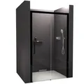 Produktbild: BERNSTEIN Nischendusche mit Schiebetür Soft-Close 140x195cm DX906 Flexible Montage Klarglas Echtglas-Dusche mit NANO Duschwand, Profilfarbe in Schwarz