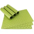 Produktbild: Moderne Tischsets in Hell-grün im 6er Set - Abwaschbare Platzsets als rechteckige Tischuntersetzer - Geflochtenes Platzdeckchen als Tischunterlage für Esstisch Wohnzimmer Tisch-Deko