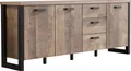 Produktbild: trendteam Emile Sideboard Tabak Eiche Nachbildung/Schwarz, B/H/T ca. 214/86/45 cm