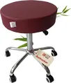 Produktbild: ZEN Sattelhocker mit Rollen Schminkhocker Rollhocker für Kosmetikstudio Weinrot