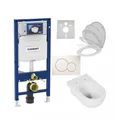 Produktbild: Geberit Duofix Basic Vorwandelement Drückerplatte WC spülrandlos Paket Sanitär