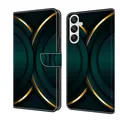 Produktbild: CLM-Tech Handyhülle kompatibel mit Samsung Galaxy A56 / A36 5G Hülle - Tasche aus PU Leder - Klapphülle mit Ständer und Kartenfächern - Schutzhülle Wallet Case Cover Goldener Rand Kontur