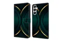 Produktbild: CLM-Tech Handytasche für Samsung Galaxy A56 5G Hülle aus PU-Leder Klapphülle (goldener Rand Kontur, Handyhülle mit Standfunktion - Wallet Flip Case inklusive Kartenfächer), Cover mit Magnetverschluss Samsung Galaxy A56 5G Schutzhülle