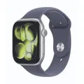 Produktbild: Apple Watch Series 11 Cellular 46mm Silber Aluminium Gehäuse mit Nebelviolett Sport Band - S/M