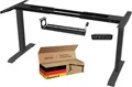 Produktbild: FANZWORK Schreibtisch-Gestell mit 2 Bosch-Motoren, Traglast bis 100kg, elektrisch höhenverstellbar, Memory-Funktion, USB-C, Kabelwanne, Schwarz