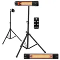 Produktbild: Heizstrahler Karbon Terrassenstrahler Heizgerät Infrarotstrahler Strahler 1500 Watt Display Karbonlampe 24h Timer Fernbedienung Spritzwasser geschützt Überhitzungsschutz