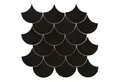 Produktbild: Mosaikfliesen 1 Stück (0,082 m) Mosaik Fliesen BLACK FISH SCALES (29×28,2 cm), schwarz, glänzend, schwarz Keramikmosaik Mosaikfliese Mosaik Wand Wandbelag