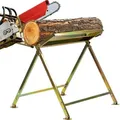 Produktbild: Grafner Sägebock mit Kettensägen-Halterung, bis 120 kg belastbar, stabile Ausführung aus verzinktem Stahl, klappbar, Sägebock für Kettensäge ...
