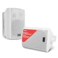 Produktbild: Pyle Sistema de par de Altavoces, Activo, Pasivo, Resistentes a la Intemperie, Inalambricos, Sonido Estereo, Interiores, Exteriores, AUX, Bluetooth, Blanco