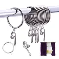 Produktbild: Heavenlife 100 Stück Vorhang Haken & 30 Stück Metall Vorhangringe 30 mm Innendurchmesser Gardinenringe für Vorhänge Draperie und Stäbe – Silber