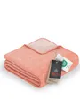 Produktbild: Ibena Dublin Decke 150x200 cm - Baumwollmix kuschelig, warm & waschbar, Wendedecke Coral Rose