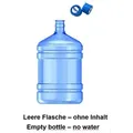 Produktbild: Mutto leere Flasche, Wasserbehälter, Wassergallone Mineralwasserflasche für 19 Liter inkl. 2 Deckel - Transparent