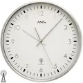 Produktbild: AMS 5914 Wanduhr Funk Funkwanduhr analog silbern rund aus Aluminium gebürstet