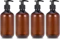 Produktbild: 4 Stück 500ml Seifenspender Pumpspender Plastik, Lotionspender Leer Flasche mit Schwarz Lotion Pumpe Spender für Lotion Duschgel Handseife
