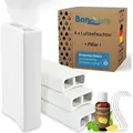 Produktbild: BonAura® Luftbefeuchter Heizung Keramik I Haken & Duftöl [4er Spar-Set, 400ml] I Wasserverdunster für Heizkörper mit Duft I Verdunster & Befeuc...